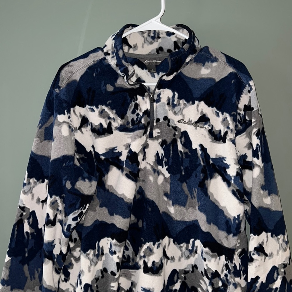 Mens Eddie Bauer Camo Quarter Zip Fleece